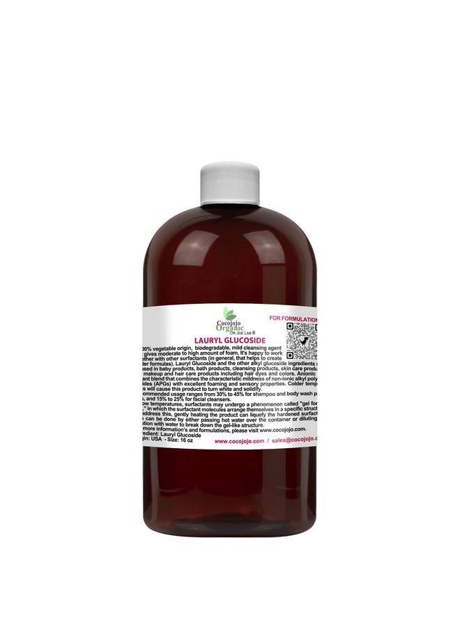 Dr Joe Lab - Lauryl Glucoside Natural Surfactant Plant Derived Nongmo Biodegradable Diy Skin Shower Gel Foaming Body Soap Shampoos Baby Products Face Cleansers Packaging May Vary (16 Oz / 1 Lb) - Image 1