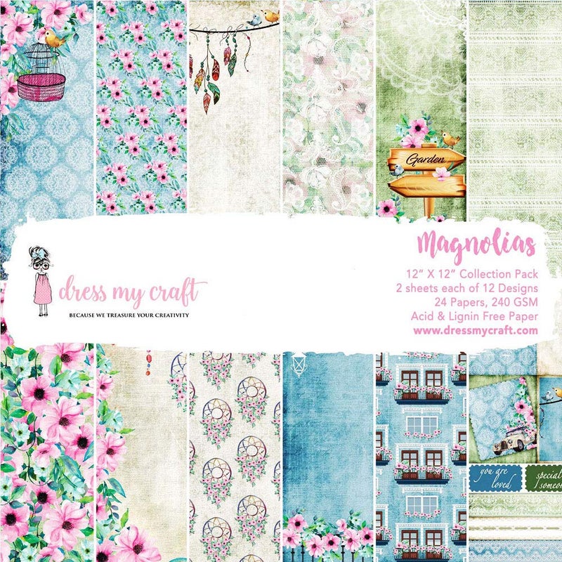 Dress My Craft Dress My Craft Magnolias Paper Pad 12 X 12 
