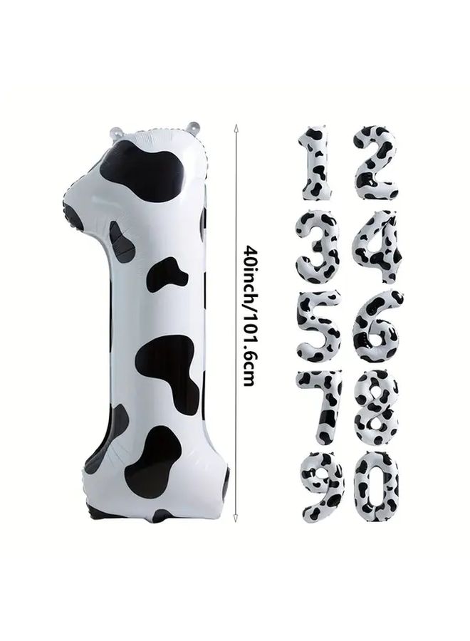 40 Inch Cow Print Number 3 Foil Balloons Party Supplies For Birthday Graduation Decor - Image 3