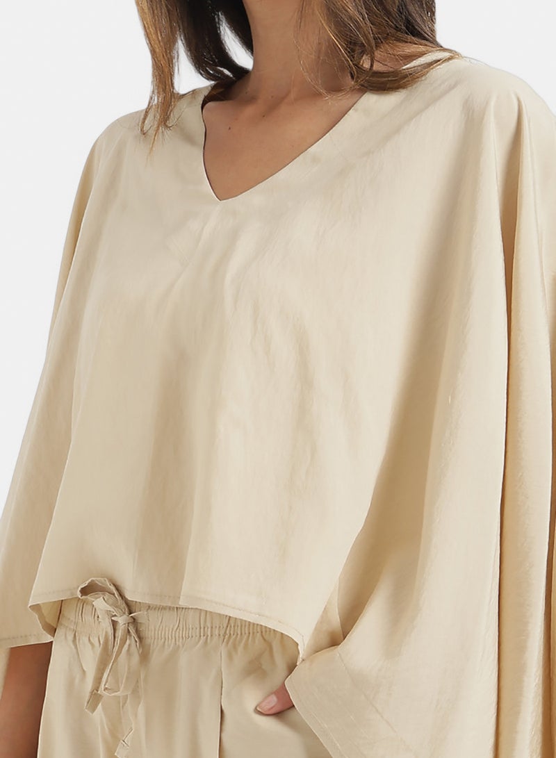 Carina V-Neck Asymmetrical Poncho - Image 5