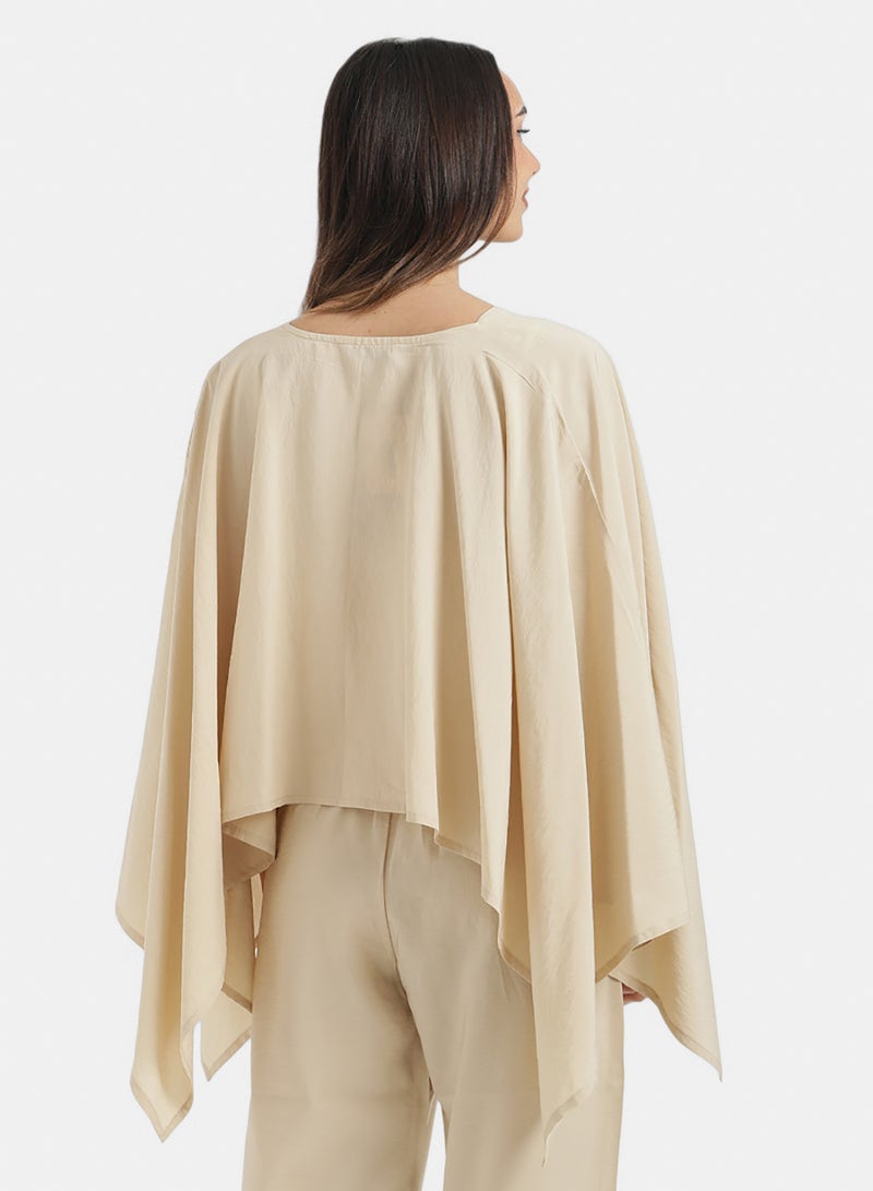 Carina V-Neck Asymmetrical Poncho - Image 4
