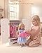 BABESIDE Wooden Baby Dolls Closet with 10 Hangers Shelf 1216 Inch Doll Wardrobe for Baby Doll Clothes Storage Magnetic Closure Easy Assembly Baby Doll Accessories Furniture - Image 4