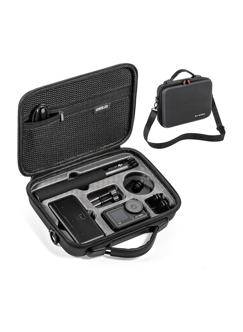 general Suitable for DJI Osmo Action 4 / Action 3 Adventure Combo Camera Suitcase.PU Leather Travel and Storage Bag, Compatible with DJI Osmo Action 4 / Action 3 Adventure Combo Accessories - Image 1