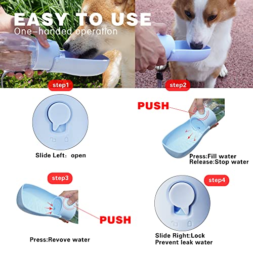 AVELORA Foldable Dog Water Bottle, Portable Water Dispenser for Dog, Cat, Rabbit, Puppy and Small Animals, Dishwasher Safe Pet Accessories for Walking, Hiking, Travel - Image 3