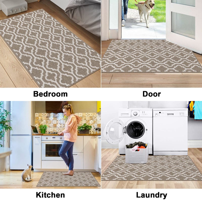 HEBE Indoor Door Mat 32"x48" Non Slip Front Door Welcome Mats Washable Shoe Mats Dirt Trapper for Entryway Low Profile Kitchen Carpet for Entrance Hallways Entrance Mat for Dogs - Image 2
