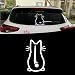 ijuicy Cute Cat Car Rear Windshield Wiper Decal Waterproof Vinyl Funny Cat Tail Waving Wiper Sticker Universal Car Decals for Outside of Car White - Image 2