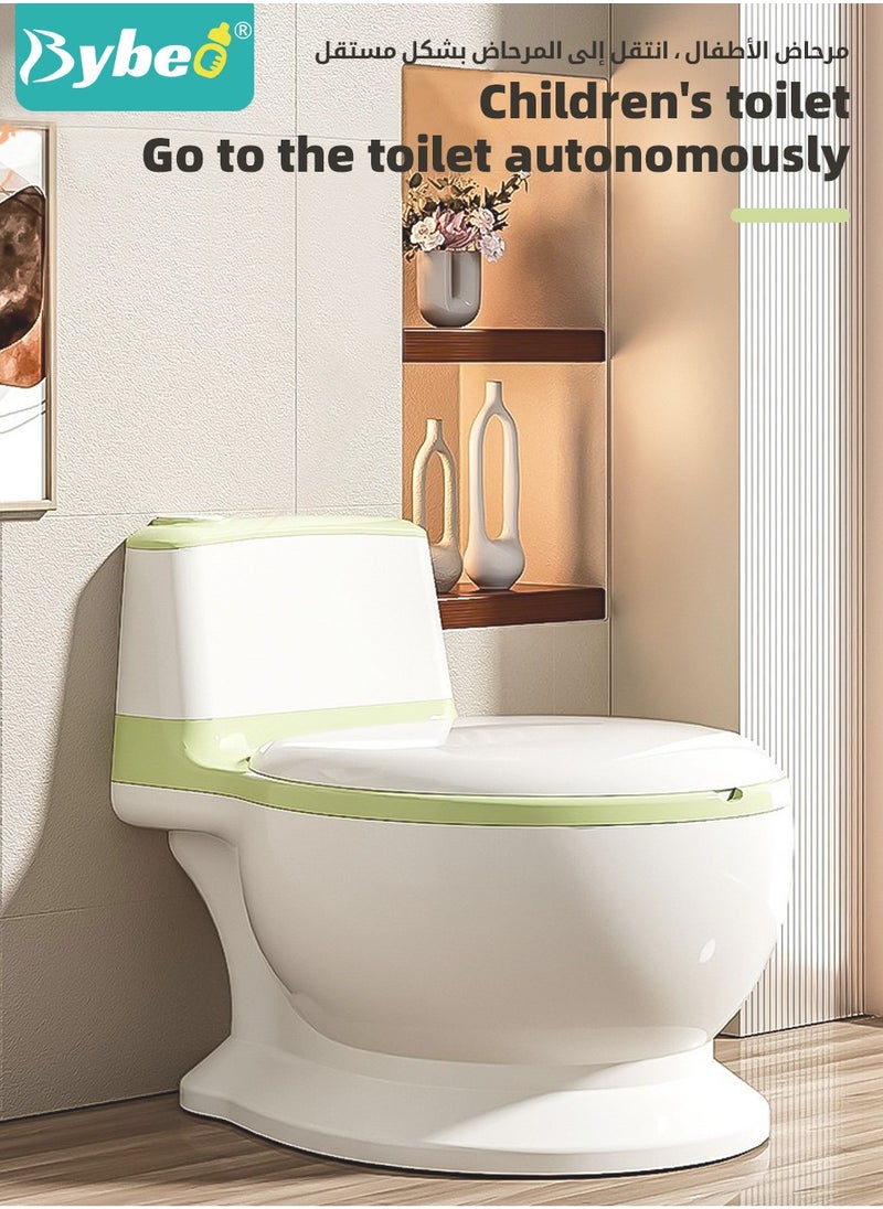 Bybeo Baby Potty Training Seat, Kid Size Potty, Realistic Potty Training Toilet with Lid Back, Babies Toilets with a Brush and 100pcs Clean Bag, for Toddlers Infants Kids Boys Girls, Easy to Empty and Clean  - Image 2