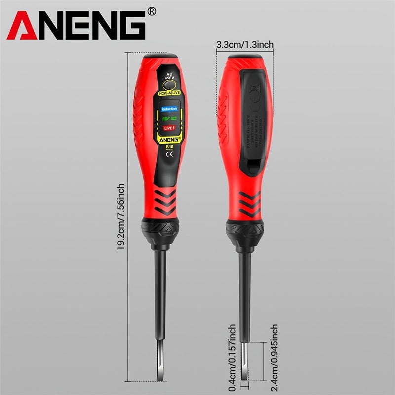 ANENG Red Voltage Test Pen Screwdriver NCV Induction Multi Functional Tester Home Electric Tools - Image 2