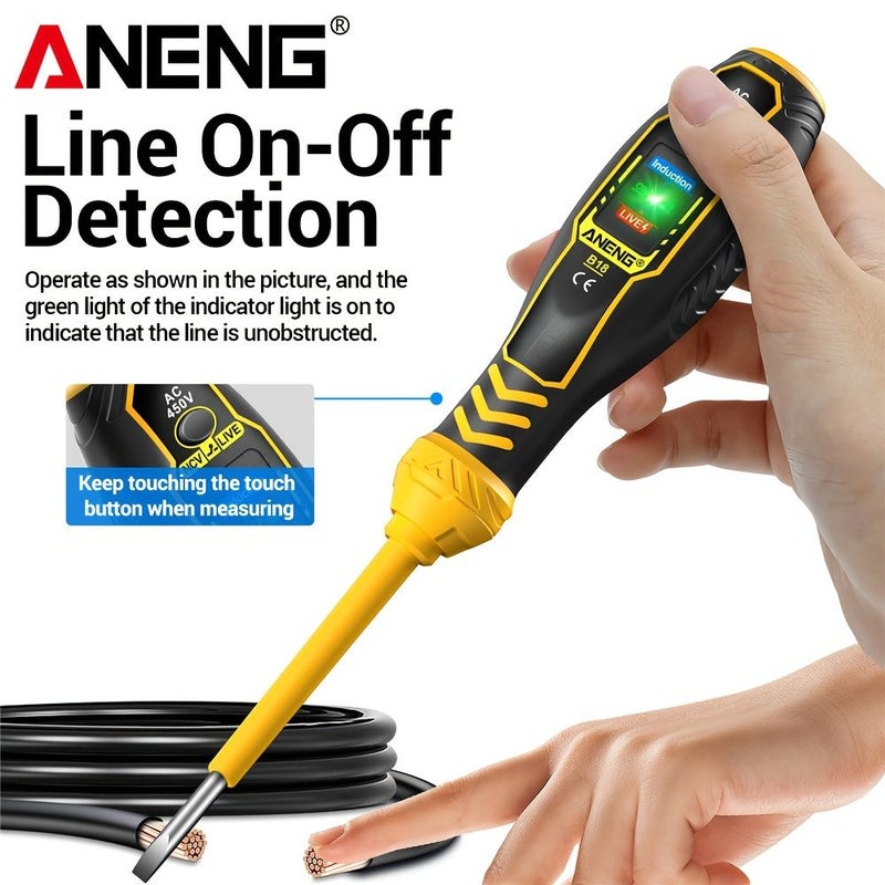 ANENG Red Voltage Test Pen Screwdriver NCV Induction Multi Functional Tester Home Electric Tools - Image 4