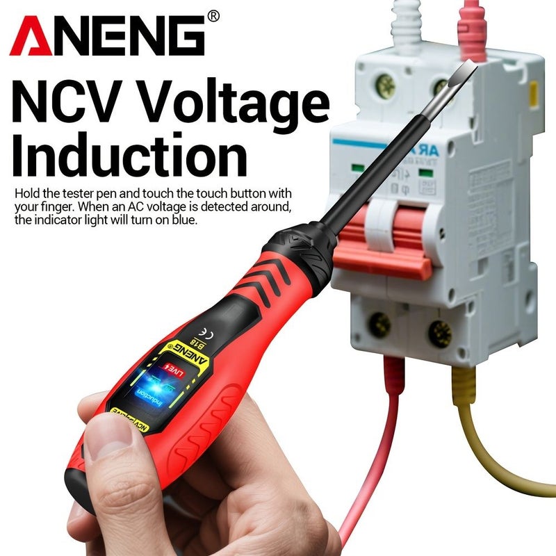 ANENG Red Voltage Test Pen Screwdriver NCV Induction Multi Functional Tester Home Electric Tools - Image 1