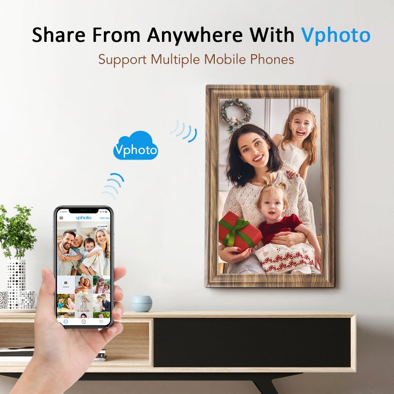 Canupdog 16 Inch Large Digital Picture Frame, Canupdog Digital Photo Frame with 32GB Storage Wall Mountable, Auto-Rotate, Motion Sensor Share Photo Video via App - Image 4