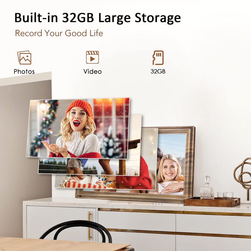 Canupdog 16 Inch Large Digital Picture Frame, Canupdog Digital Photo Frame with 32GB Storage Wall Mountable, Auto-Rotate, Motion Sensor Share Photo Video via App - Image 5