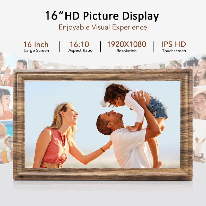 Canupdog 16 Inch Large Digital Picture Frame, Canupdog Digital Photo Frame with 32GB Storage Wall Mountable, Auto-Rotate, Motion Sensor Share Photo Video via App - Image 3