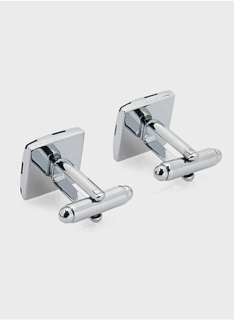 روبرت وود Dazzle Print Square Cufflinks