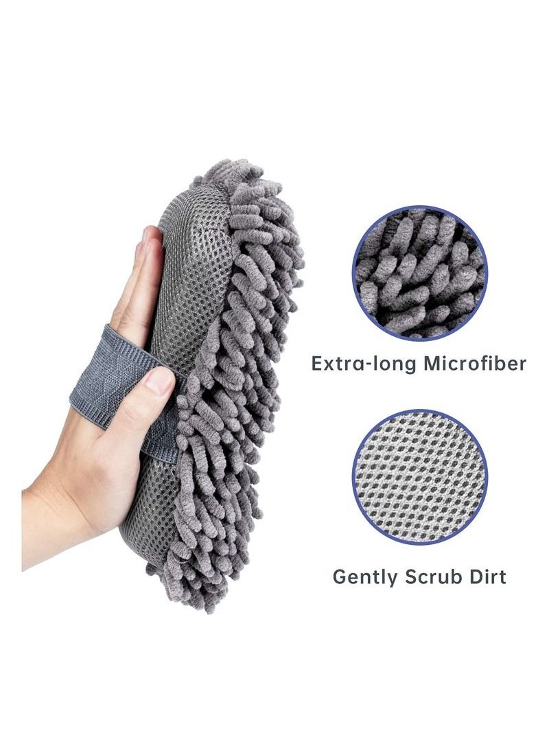 KENAAN INTL Microfiber Sponge  For Car Cleaning, Fine Fiber Wash Sponge, Chenille Car Cleaning Sponge- KENAN 1 Pc - Image 3