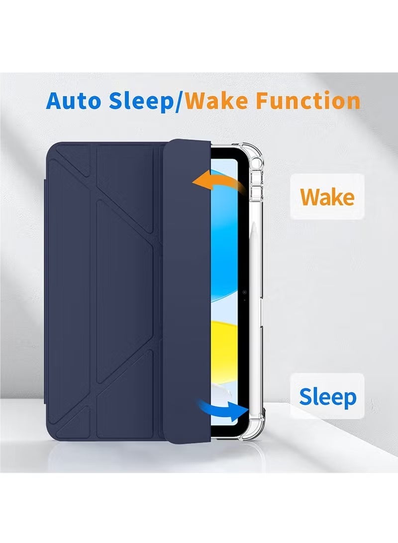 Golau Slim PU Leather Case with Pencil Holder for iPad 11th Gen 11" 2025 / iPad 10th Gen 10.9" 2022 - Auto Sleep/Wake, Adjustable Magnetic Stand, Navy Blue - Image 3