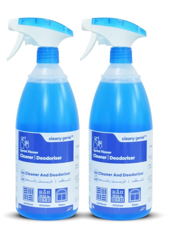 cleany genie Sprint Flower Cleaner Deodorizer 2x1L - Image 1