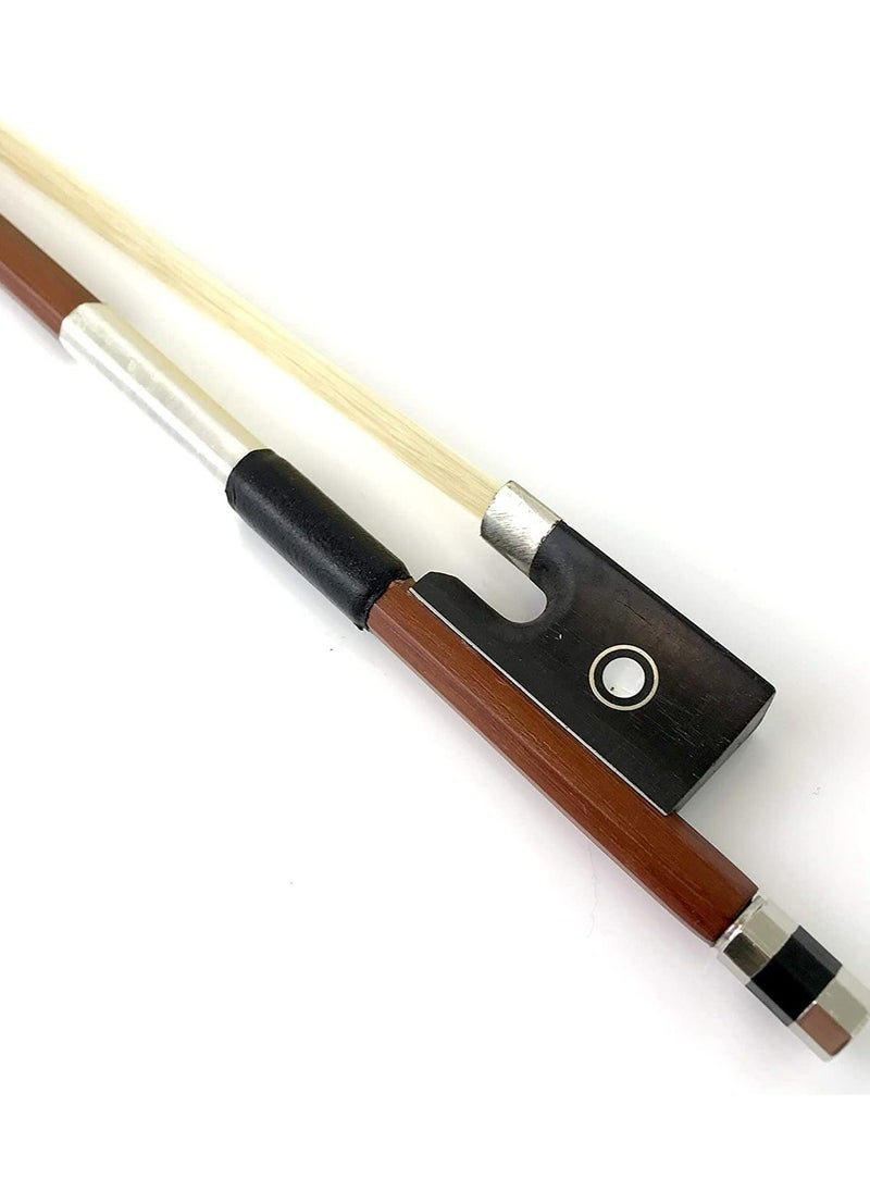 Mike Music 1/2 Violin Bow Professional 1/2 Brazilwood Ebony Frog Violin Arbor White Horsehair Violin Bow  - Image 2