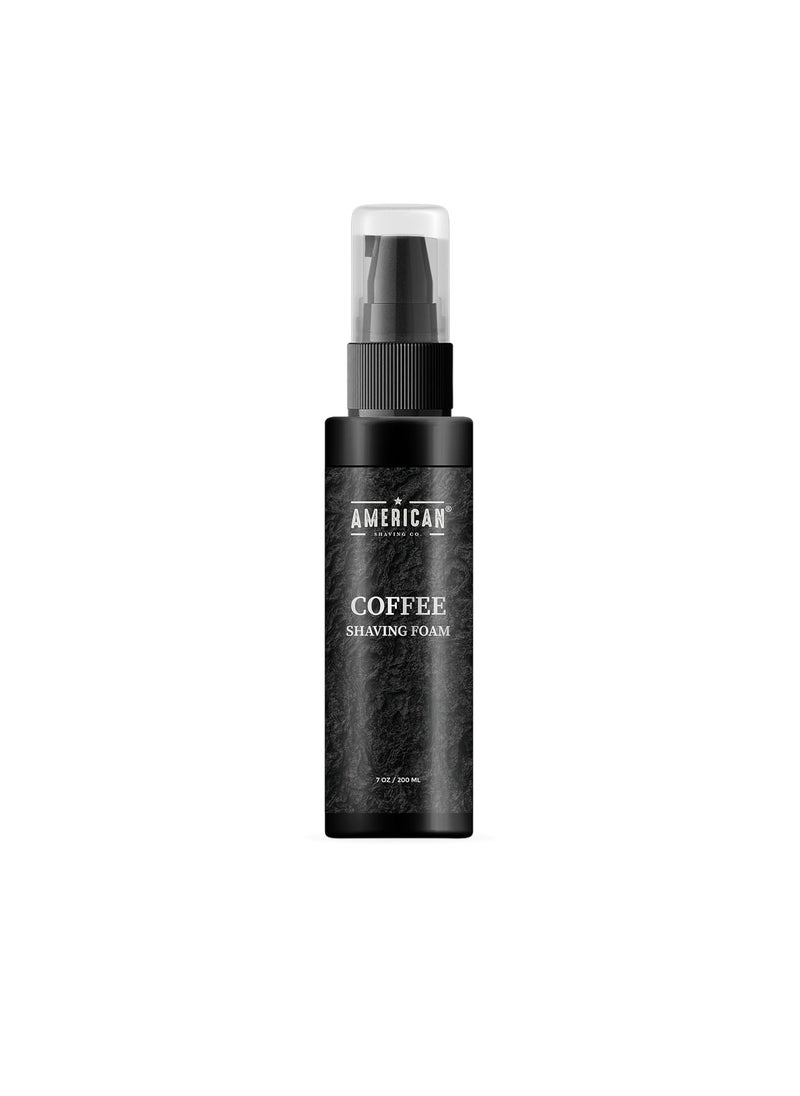 American Shaving Co. - Coffee Shaving Foam 7 Oz Bottle, Made in USA, Long-Lasting Results, Quality Potent Ingredients, Non-GMO, GMP Certified, Cruelty-Free Products - Image 1