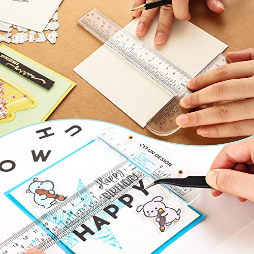 CYFUN DESIGN 6 Inches Acrylic Clear T-Square Ruler,1 Pack,T Square Ruler,Transparent,T Ruler,for Crafting Drafting and General Layout Work Art Framing & Drafting Scrapbooking Crafting Arts Crafts Supplies Tools - Image 3