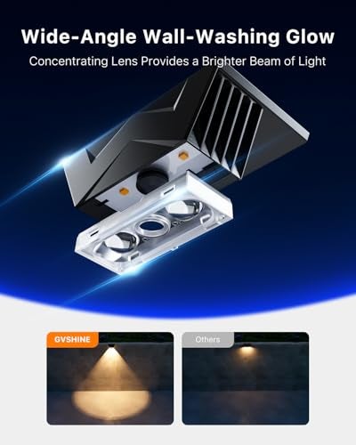 GVSHINE 8 Pack Bright Solar Fence Lights Outdoor for Deck Railing Stair Retaining Wall Waterproof Led Accent Lamp Ambient Lighting with Spot Len for Patio House Pool Cage Garden Yard Warm White - Image 3