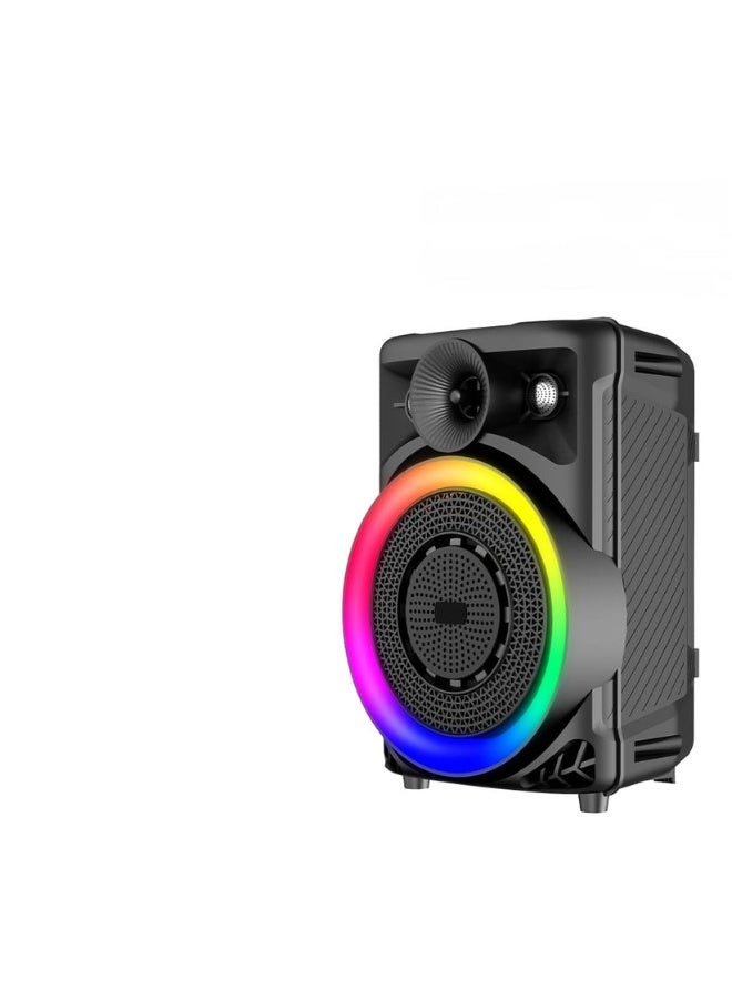 singe Karaoke Wireless Bluetooth Speaker ZQS803 with Microphone, Portable Rechargeable Speaker with LED Lights, Deep Bass, FM Radio, USB/TF Support & Remote Control – Party Sound System - Image 1