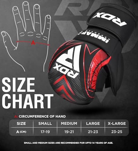 Rdx قفازات ريدكس المعتمدة من IMMAF للمصارعة والتدريب، تصميم هجين احترافي لمستوى المنافسة والتدريب، كف مفتوح مهوي، أحزمة معصم قابلة للتعديل، فنون القتال، موياي تاي، للرجال والنساء - Image 3