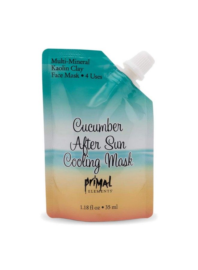 Primal Elements Face Mask Clay Mud Facial Treatment Multiuse Package 1.18 Oz Cucumber After Sun - Image 2