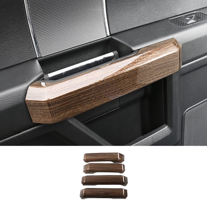 Hoolcar Inner Door Handle Cover ABS Trim Frame Decor for 20152020 Ford F150 Wood Grain 4PCs