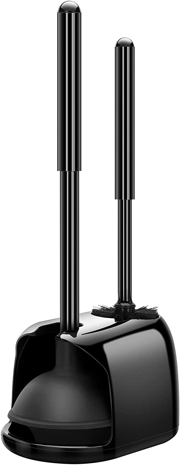 SetSail Toilet Brush and Plunger Set, Toilet Plungers for Bathroom Heavy Duty Toilet Bowl Brush and Holder Hidden Toilet Plunger and Brush Set for Deeply Cleaning - Black - Image 1