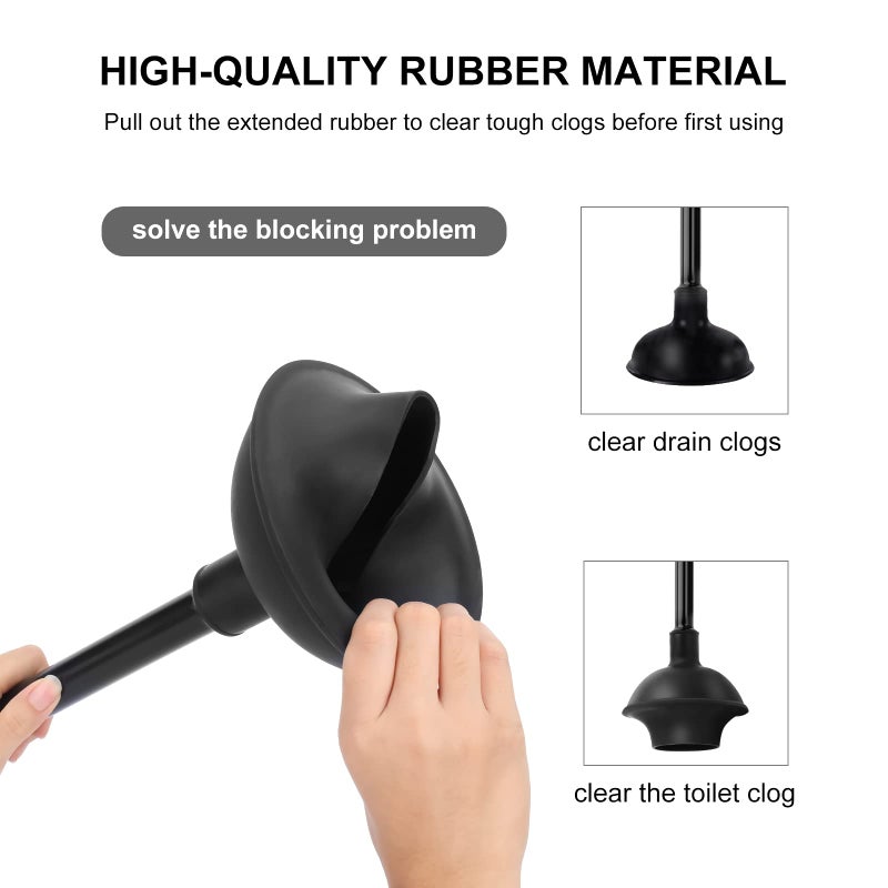 SetSail Toilet Brush and Plunger Set, Toilet Plungers for Bathroom Heavy Duty Toilet Bowl Brush and Holder Hidden Toilet Plunger and Brush Set for Deeply Cleaning - Black - Image 3