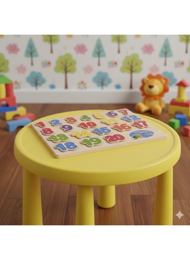 بازل خشب الارقام الانجليزية للأطفال – لعبة تعليمية لتنمية المهارات وتعليم الارقام – قطع ملونة ثلاثية الأبعاد مع أماكن مخصصة لكل رقم متعدد الالوان - Image 5