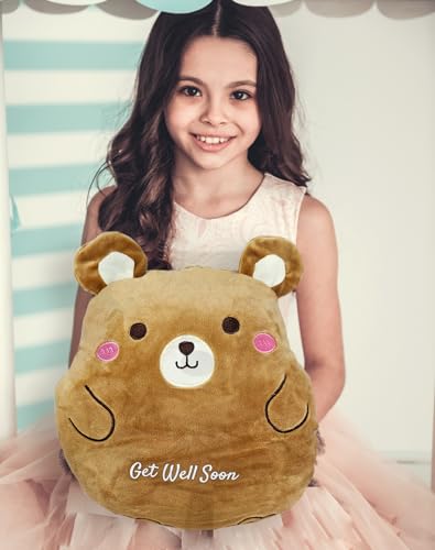 Beyond The Box KIDS GET WELL SOON care package gift, Squooshy pillow, Cozy Blanket, Candy Snacks gift basket & Greeting card, gift for kids children boy/girl, Feel better soon, home or hospital recovery - Image 3
