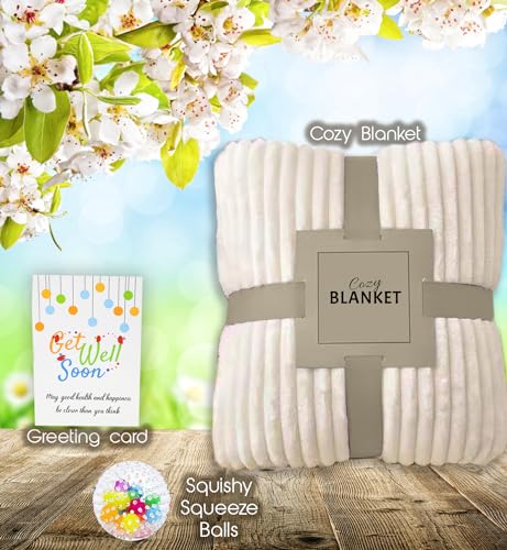 Beyond The Box KIDS GET WELL SOON care package gift, Squooshy pillow, Cozy Blanket, Candy Snacks gift basket & Greeting card, gift for kids children boy/girl, Feel better soon, home or hospital recovery - Image 2