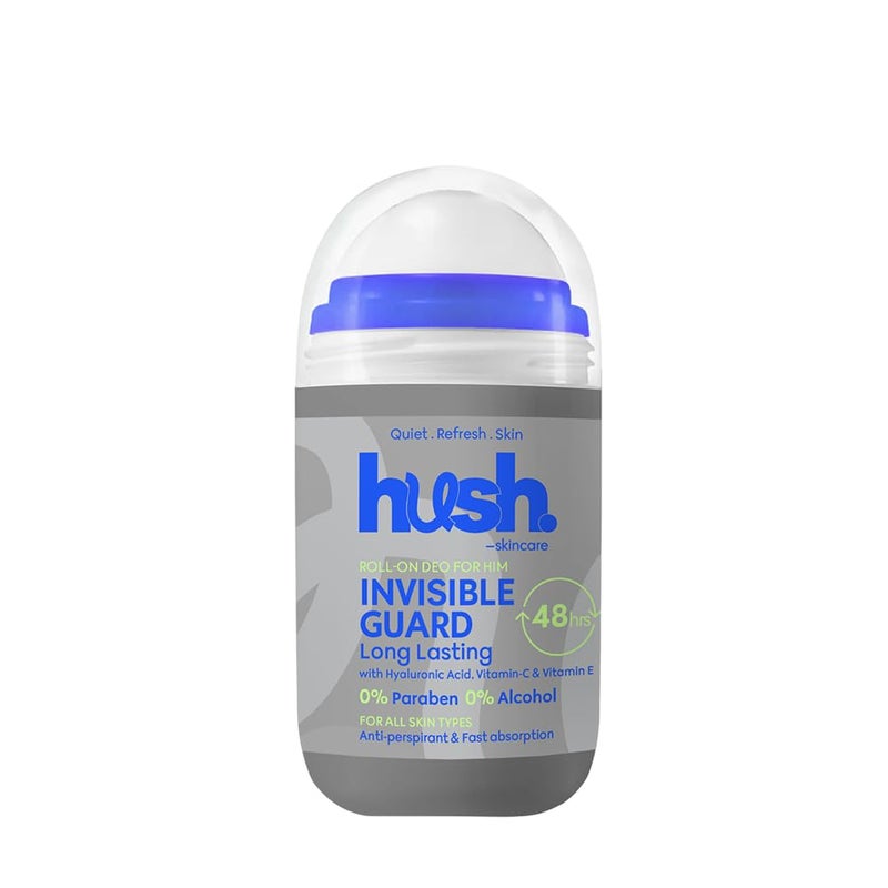 Invisible Guard for Him Roll-On Deodorant, 50 ml – Scent: Woody, citrus amber – Skin-Nourishing with Hyaluronic Acid, Vitamins C & E – Alcohol-Free, Paraben-Free - Image 1