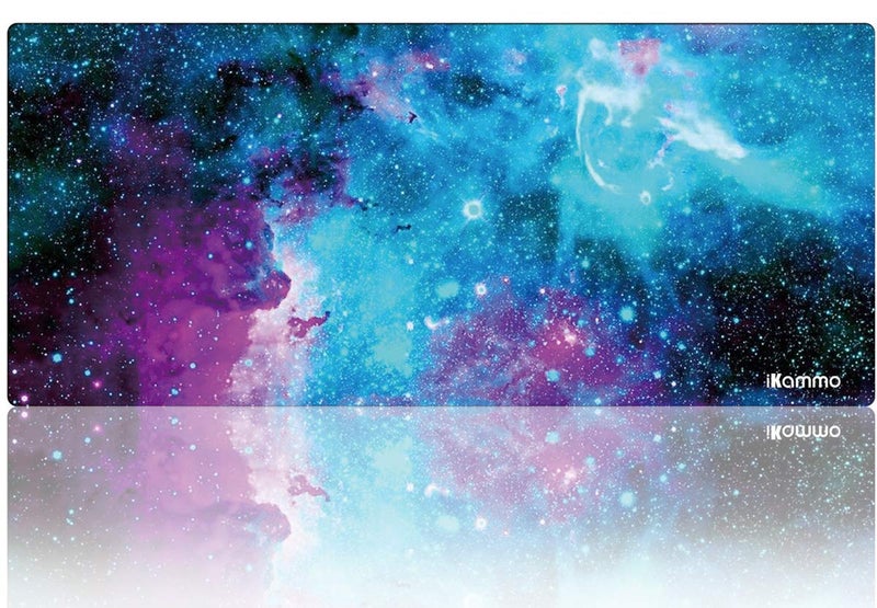 iKammo Large Galaxy Desk Mat Mouse Pad Big DeskPad Desk Cover Extended Cute Computer Mouse Pad XXL Big Office Desk Mouse Mat/Pad with Waterproof Surface-Optimized Gaming Surface (XXL-038, Blue Galaxy) - Image 1