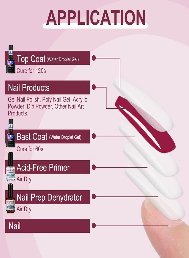 Major Dijit Nail Dehydrator and Nail Primer with Water Droplet Clear Blooming Gel Set,Natural Nail Prep Dehydrate and Acid-Free Primer for Gel Nail Polish - Image 2
