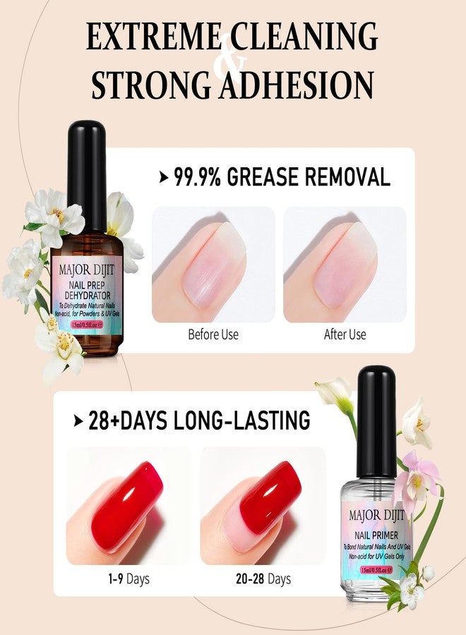 Major Dijit Nail Dehydrator and Nail Primer with Water Droplet Clear Blooming Gel Set,Natural Nail Prep Dehydrate and Acid-Free Primer for Gel Nail Polish - Image 5