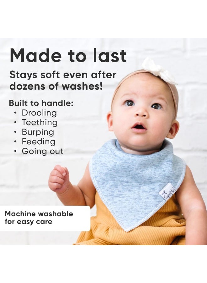 Copper Pearl 4 Pack Soft Cotton Baby Bibs for Drooling and Teething, Absorbent Drool Bibs for Baby Girl and Boy, Adjustable to Fit Newborns to Toddlers, Tons of Styles (Lennon) - Image 4