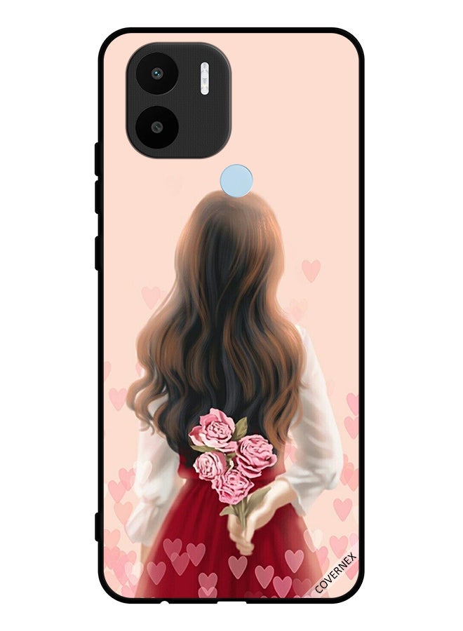 Covernex Protective Case Cover For Xiaomi Redmi A1 Plus Girl Hiding Flowers - Image 1
