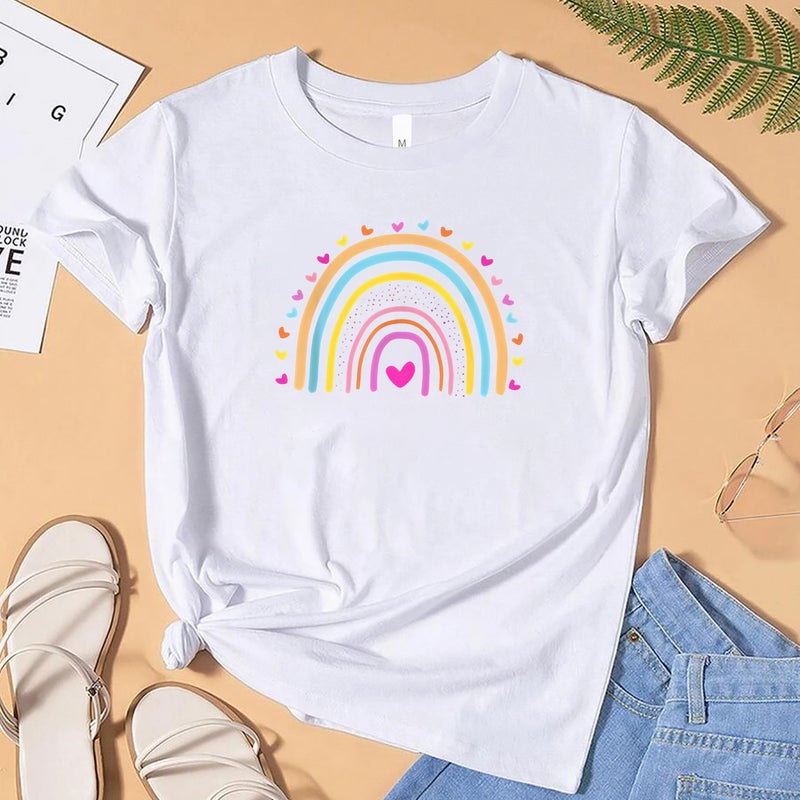 Foreign trade Independent Station Women's top Round Neck Printed Short-sleeved t-shirt - Image 2