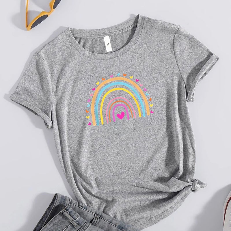 Foreign trade Independent Station Women's top Round Neck Printed Short-sleeved t-shirt - Image 3