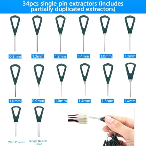 Kikerike Terminal Removal Tool Kit 92 Pcs Depinning Tool Electrical Connector Pin Removal Tool Kit Pin Extractor Tool Set Wire Terminal Release Tool for Automotive Car Household Devices - Image 2
