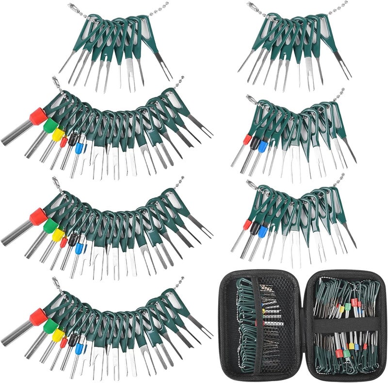 Kikerike Terminal Removal Tool Kit 92 Pcs Depinning Tool Electrical Connector Pin Removal Tool Kit Pin Extractor Tool Set Wire Terminal Release Tool for Automotive Car Household Devices - Image 1