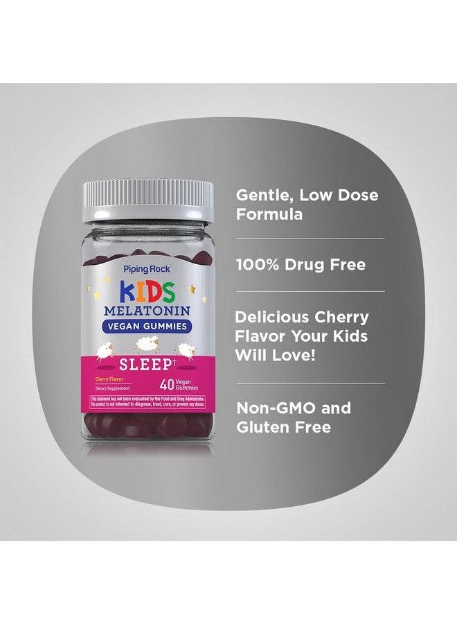 Piping Rock Piping Rock Kids Melatonin Gummy 1mg | 40 Gummies | Cherry Flavor | Vegan, Non-GMO, Gluten Free Supplement  - Image 4