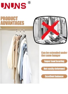 UNUNS Space-Saving Clothes Hanger Hooks,25PCS Heavy Duty Cascading Clothes Hanger Hooks,Hangers To Create Up To 5X More Closet Space For Clothes  - Image 4