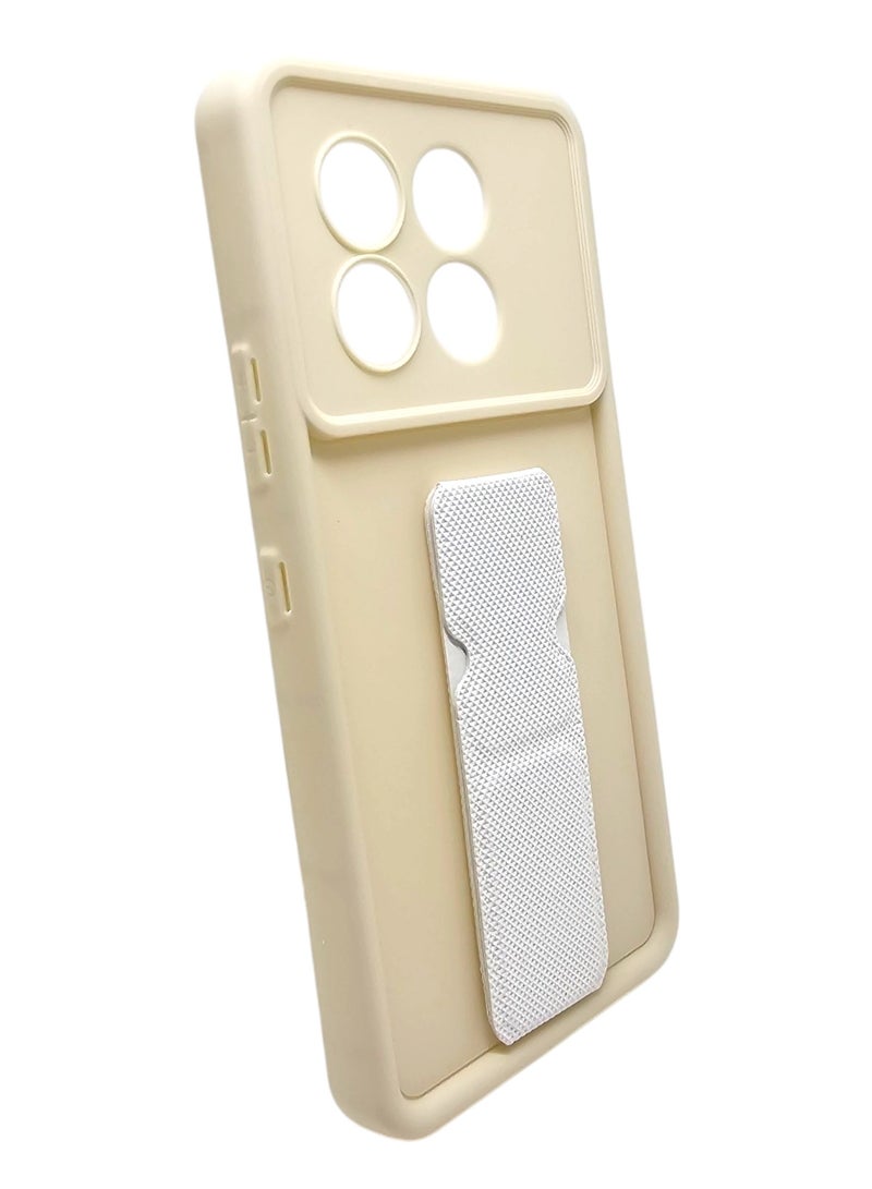 Silicone Back Cover With Holder For Infinix Note 40 5G - Beige - Image 2