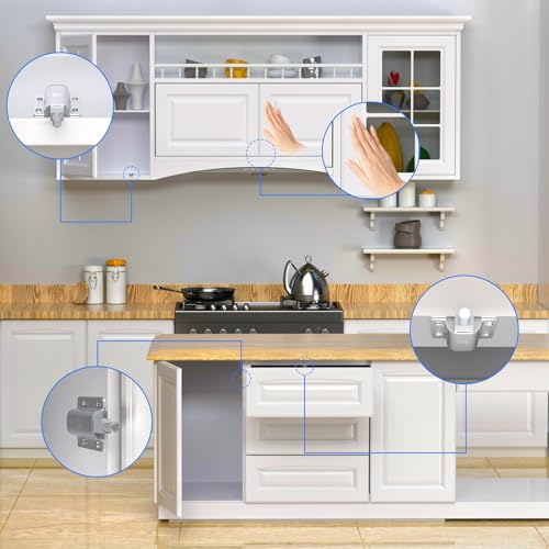 Jiayi Push to Open Cabinet Latches Hardware Magnetic Push Latch Jiayi 10 Pack Door Latch Heavy Duty Touch Latches Kitchen Door Push Release Latch for Drawer Closure Push Catch Press Out Catches - Image 4