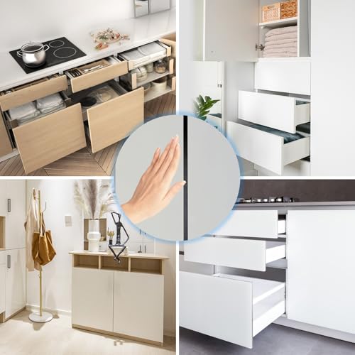 Jiayi Push to Open Cabinet Latches Hardware Magnetic Push Latch Jiayi 10 Pack Door Latch Heavy Duty Touch Latches Kitchen Door Push Release Latch for Drawer Closure Push Catch Press Out Catches - Image 2
