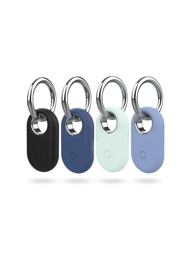 NIBEMINENT 4 Pack Smarttag2 Holder Compatible with Samsung Galaxy SmartTag2, Soft Silicone Case All-Round Protection Against Scratch and Drop, with Keychain Suitable for Keys, Bags, Luggage, and Valuables  - Image 1